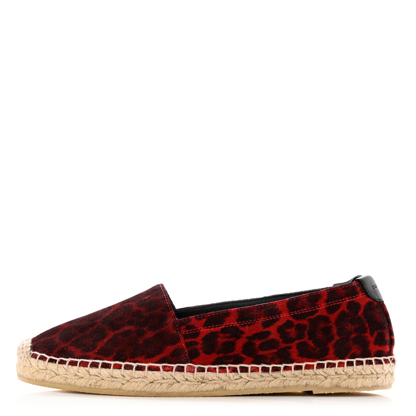Canvas Leopard Print Espadrilles 37 Red Black
