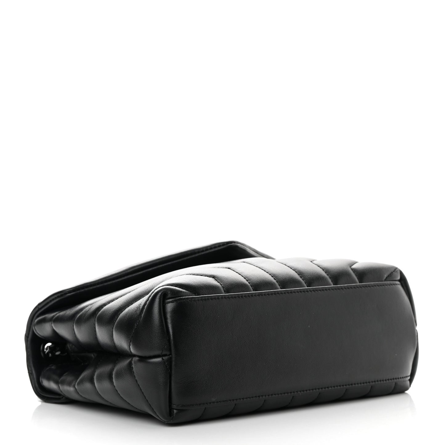 Calfskin Y Quilted Monogram Small Loulou Chain Satchel Black