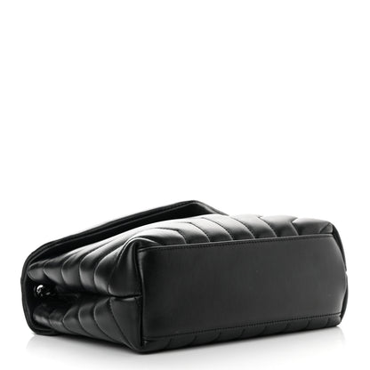 Saint Laurent Calfskin Y Quilted Monogram Small Loulou Chain Satchel Black 4 of 14