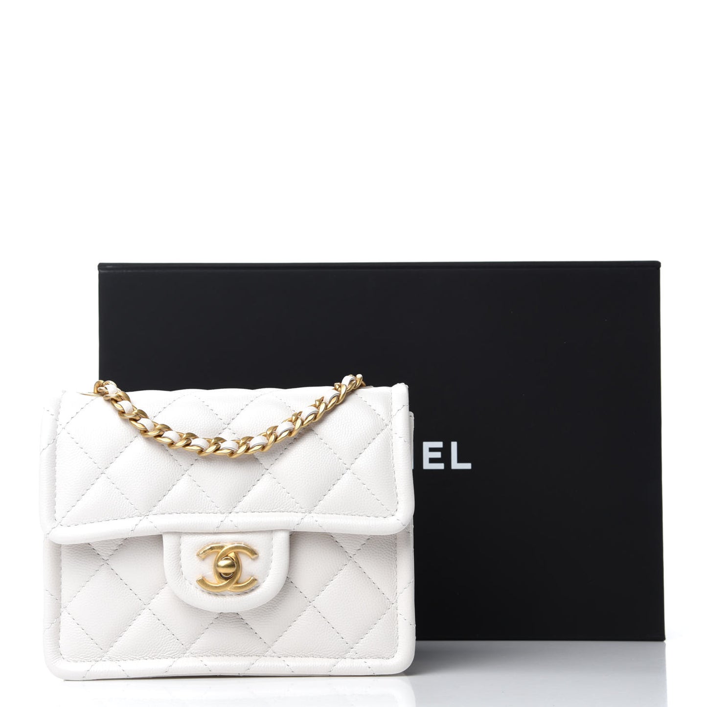 Caviar Quilted Mini Sweet Classic Flap White