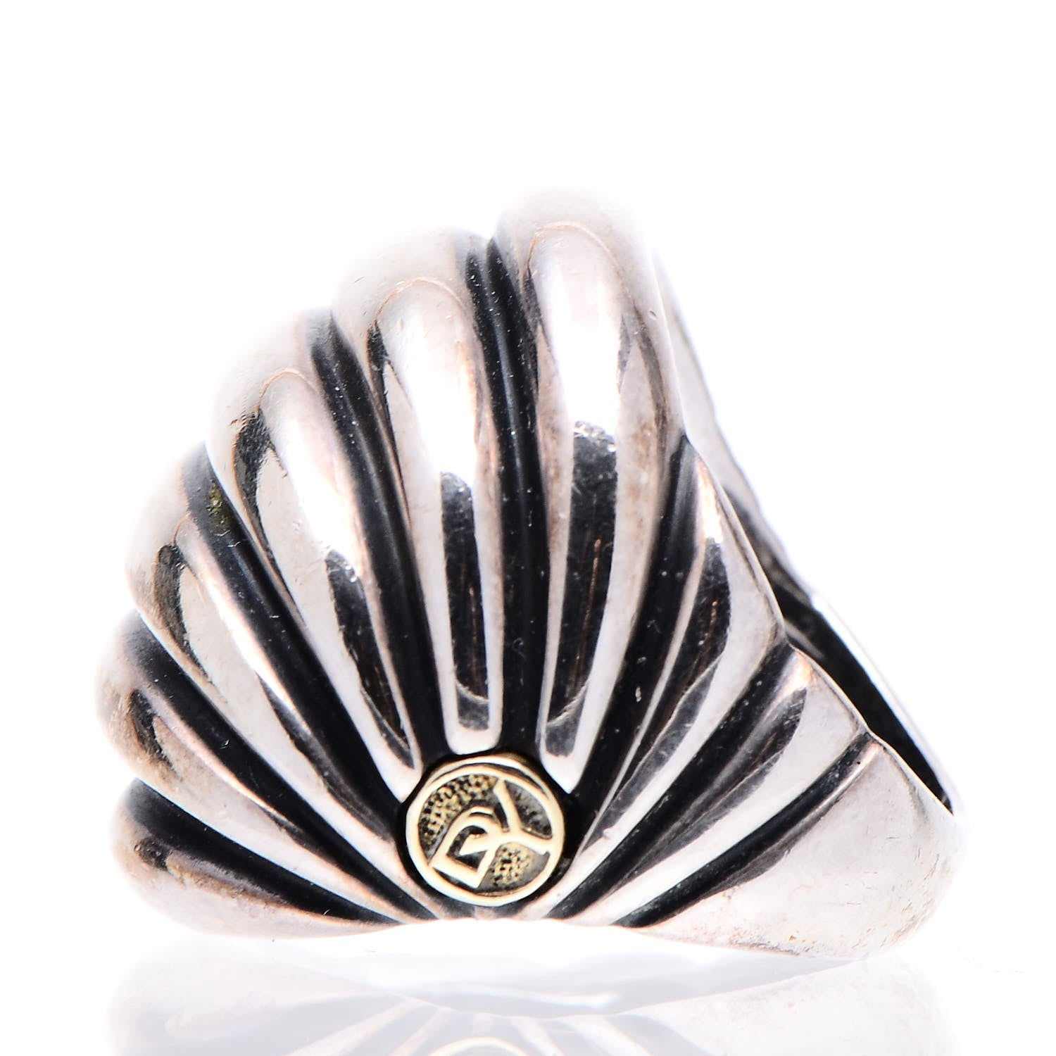 David Yurman Sterling Silver 18K Yellow Gold Sculpted Cable Ring 49.3 5 3 of 5