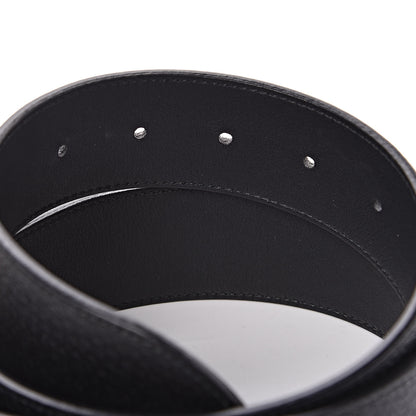Gucci Textured Dollar Calfskin Nickel Double G 40mm Belt 75 30 Black 5 of 7