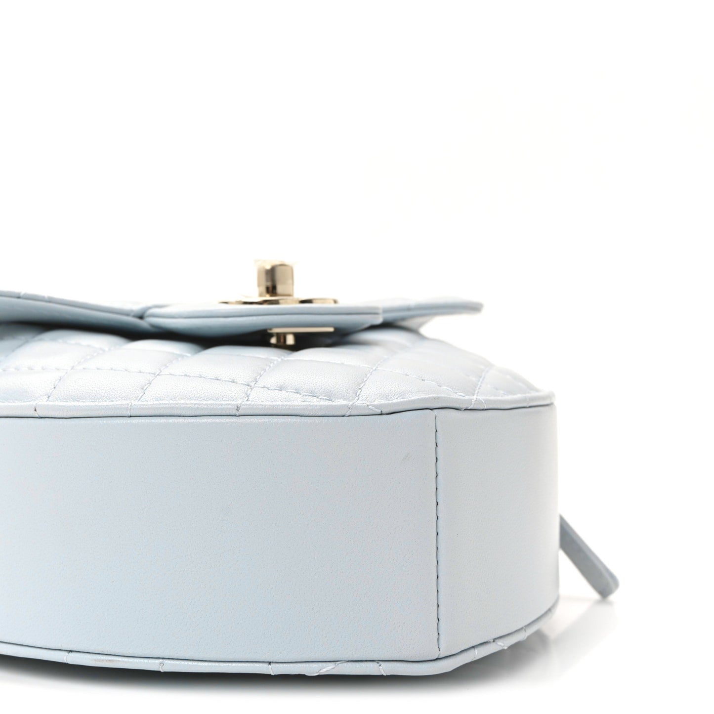 Lambskin Quilted Large CC In Love Heart Bag Light Blue