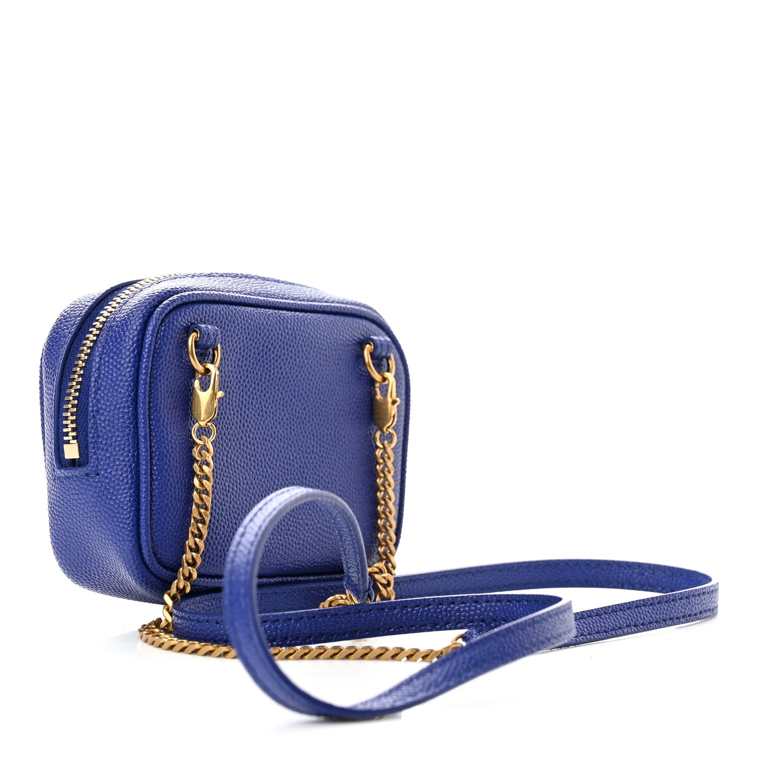 Saint Laurent Grain De Poudre Matelasse Monogram Baby Lou Camera Bag Sapphire Blue 3 of 10