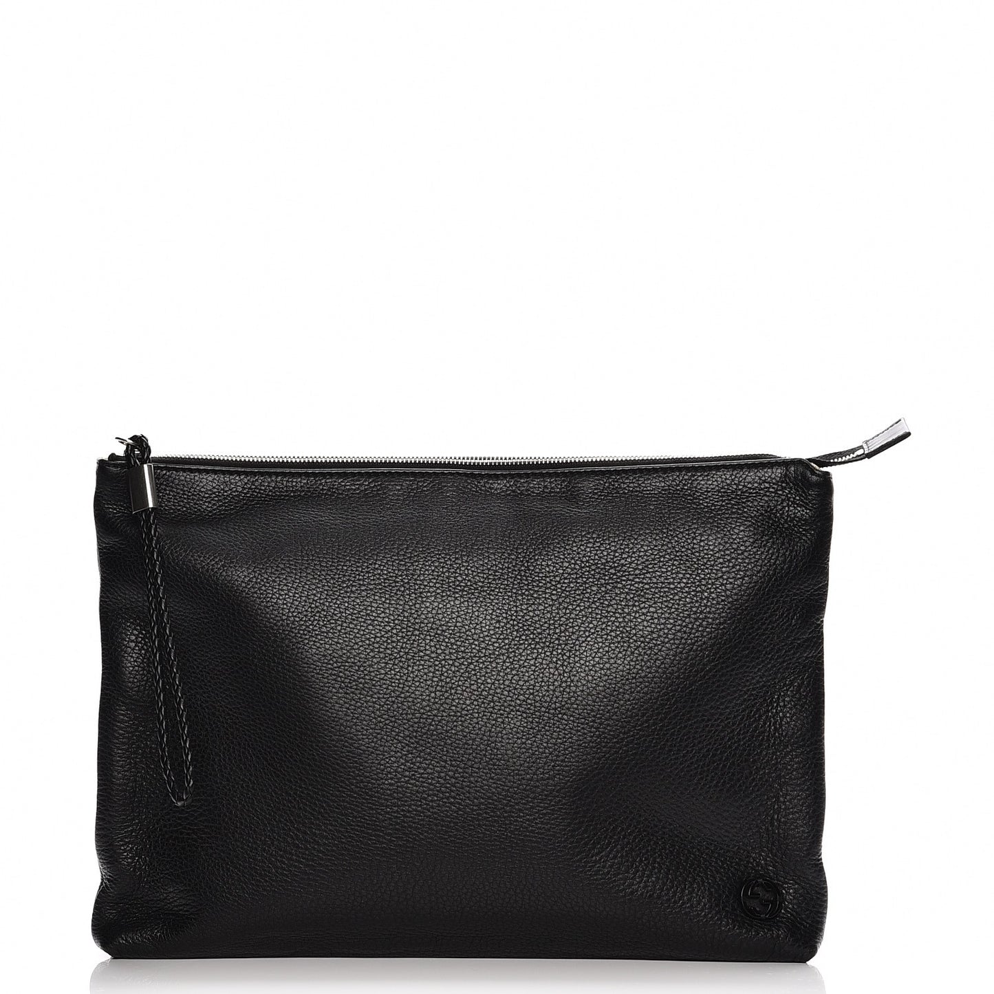 Deerskin Interlocking G Portfolio Clutch Black