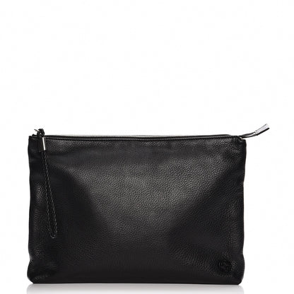 Gucci Deerskin Interlocking G Portfolio Clutch Black 1 of 9