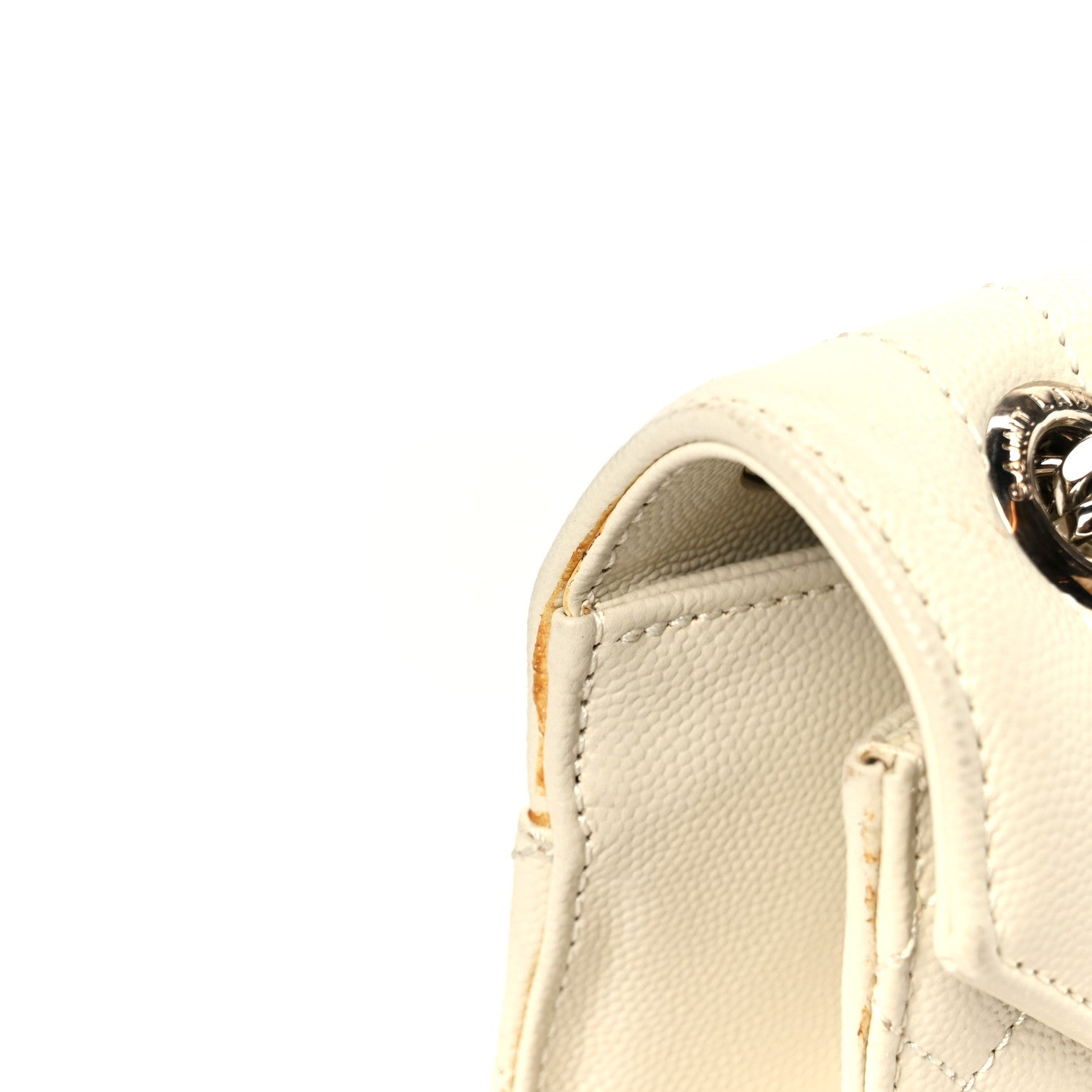 Saint Laurent Grain De Poudre Textured Mixed Matelasse Large Triquilt Monogram Satchel Porcellana 14 of 15