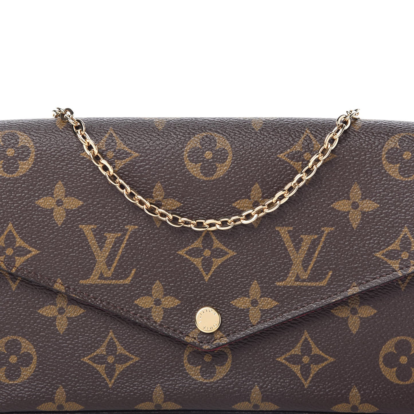 Monogram Pochette Felicie Chain Wallet Fuchsia