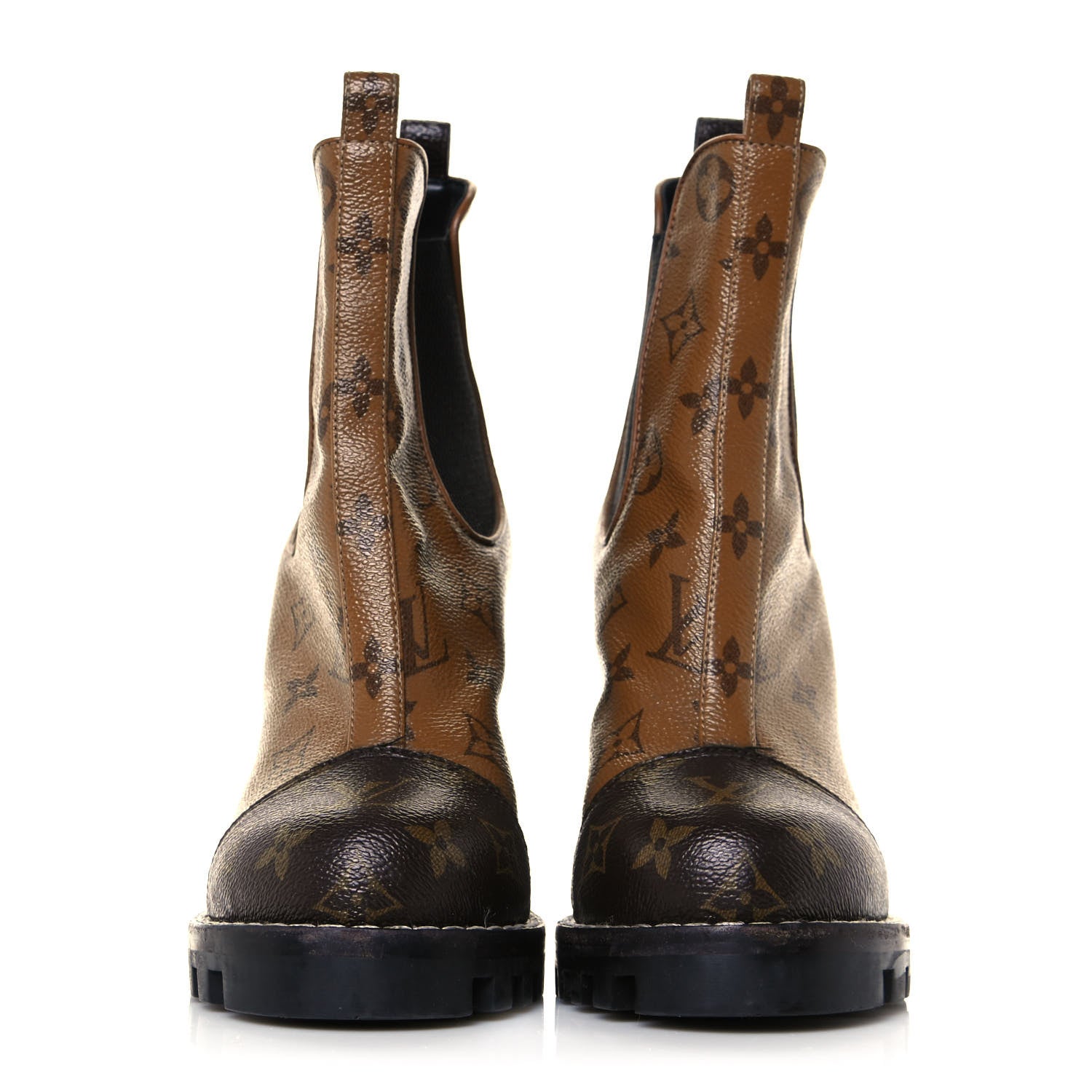 Louis Vuitton Patent Reverse Monogram Star Trail Chelsea Ankle Boots 37 2 of 9