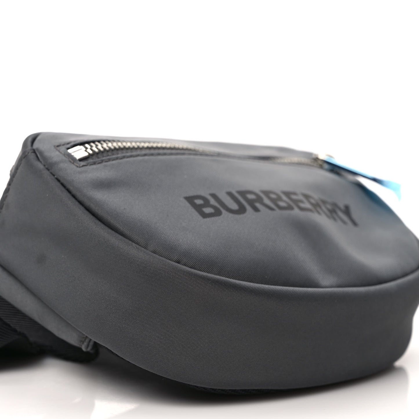Econyl Logo Print Small Cannon Bum Bag Charcoal Grey