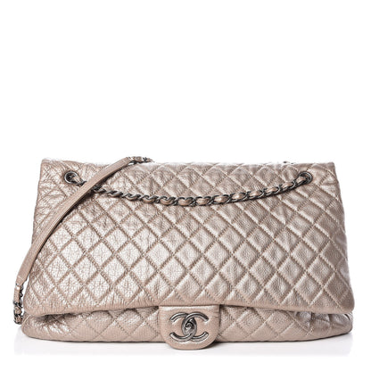 Chanel Metallic Calfskin Quilted XXL Travel Flap Bag Gold 1 of 9