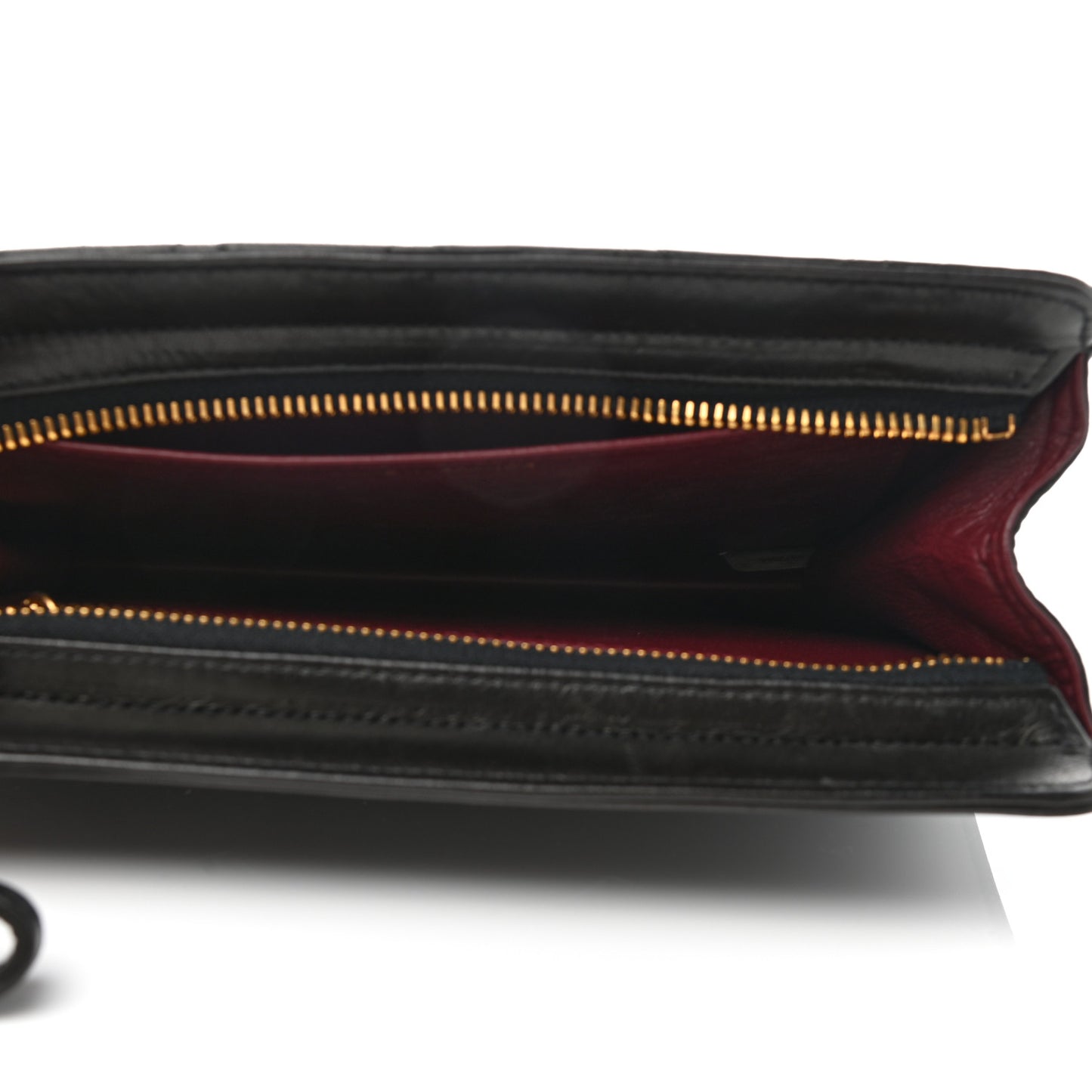 Lambskin Quilted CC Timeless Wristlet Clutch Black