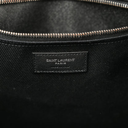 Saint Laurent Linen Calfskin Rive Gauche Tote Black 6 of 9