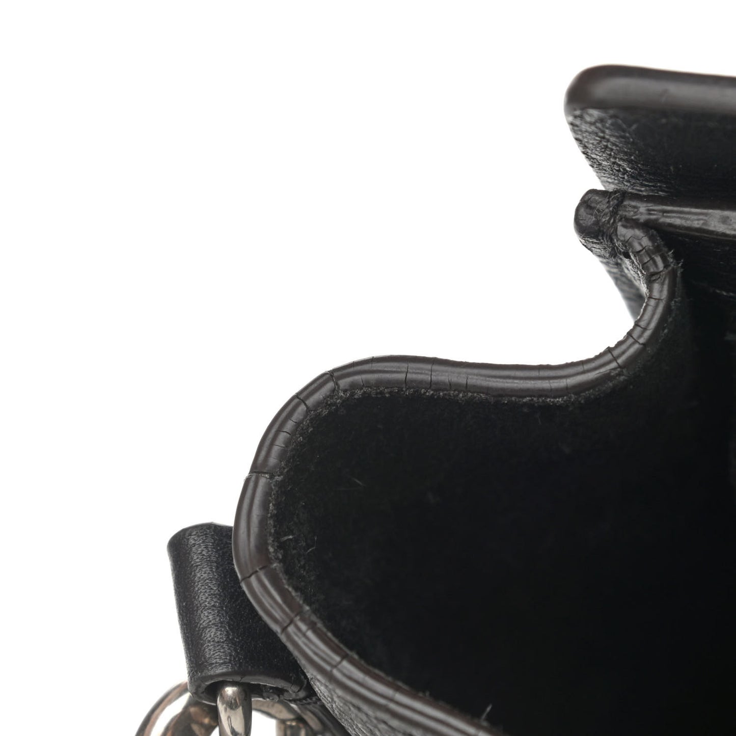 Drummed Calfskin Nano Luggage Black