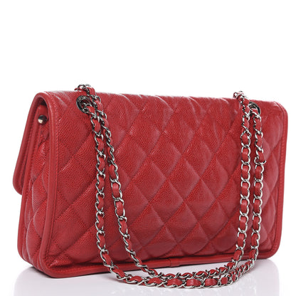 Chanel Caviar Quilted Large French Riviera Flap Red 3 of 10