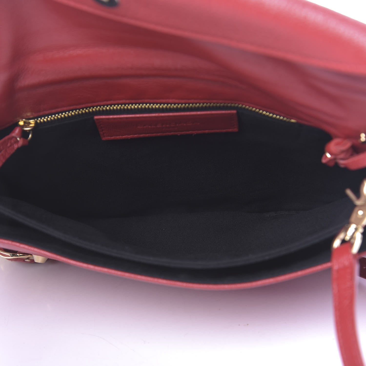 Balenciaga Chevre Gold Metallic Edge Hardware Envelope Clutch Rouge Grenade 5 of 10