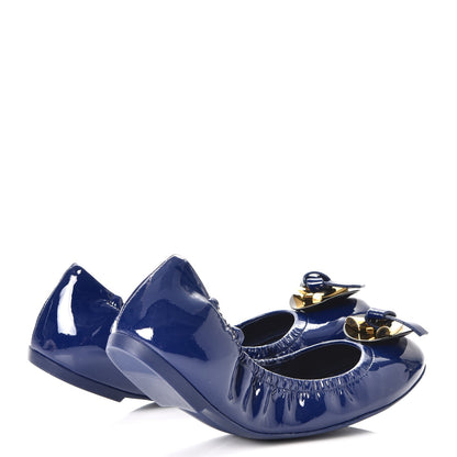 Louis Vuitton Patent Lucky Charm Ballet Flats 37.5 Blue 4 of 10