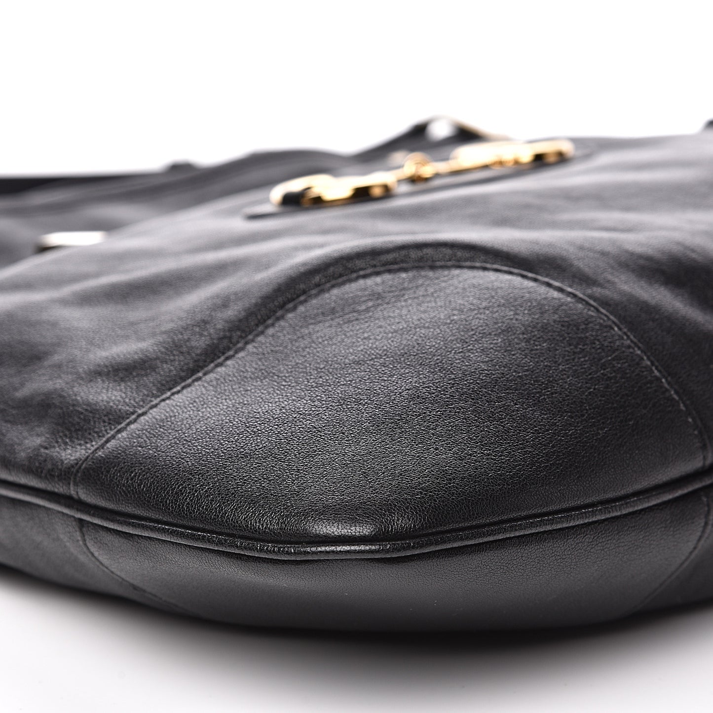 Sakai Calfskin Horsebit 1955 Cinch Top Messenger Bag Black