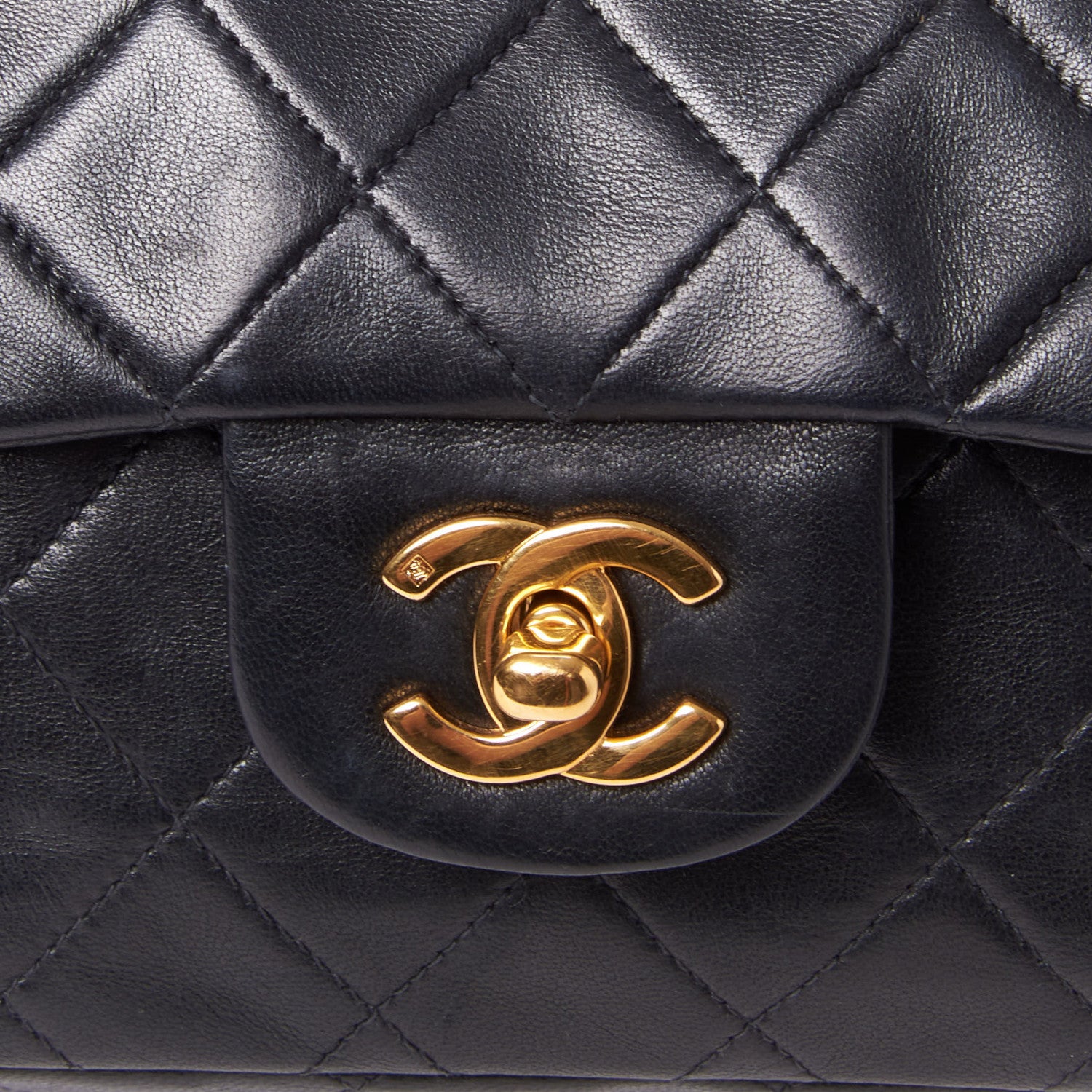 Chanel Lambskin Quilted Medium Double Flap Black 7 of 8