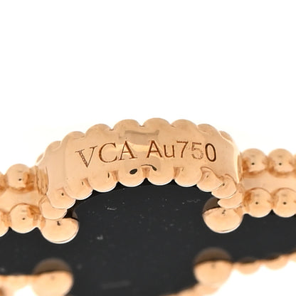 Van Cleef & Arpels 18K Yellow Gold Black Onyx 5 Motifs Vintage Alhambra Bracelet 5 of 6