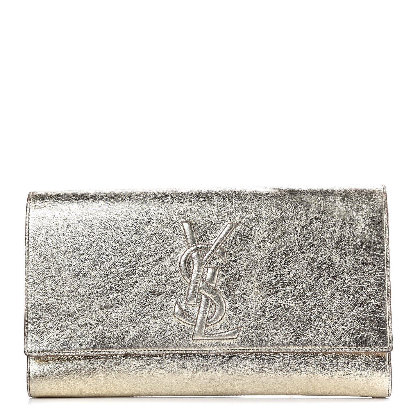 Metallic Calfskin Monogram Large Belle De Jour Clutch Gold