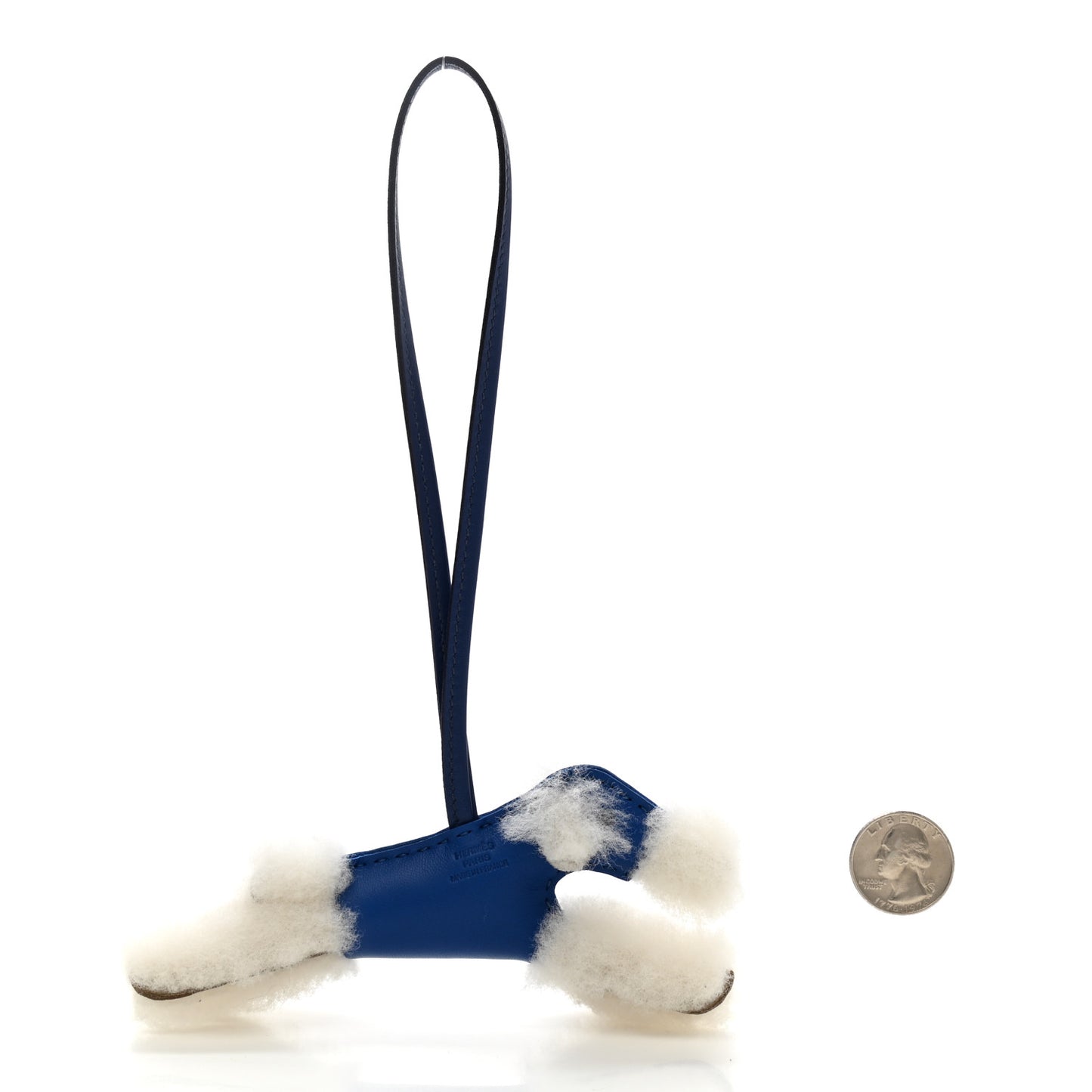 Milo Lambskin Shearling Budy Charm Bleu Saphir