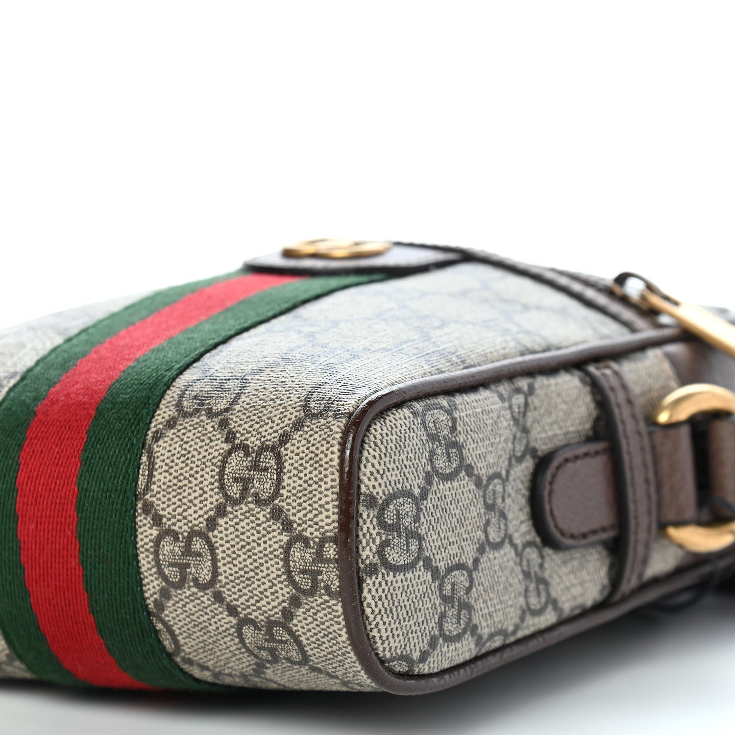 Gucci GG Supreme Monogram Web Mini Ophidia Messenger Brown 9 of 9