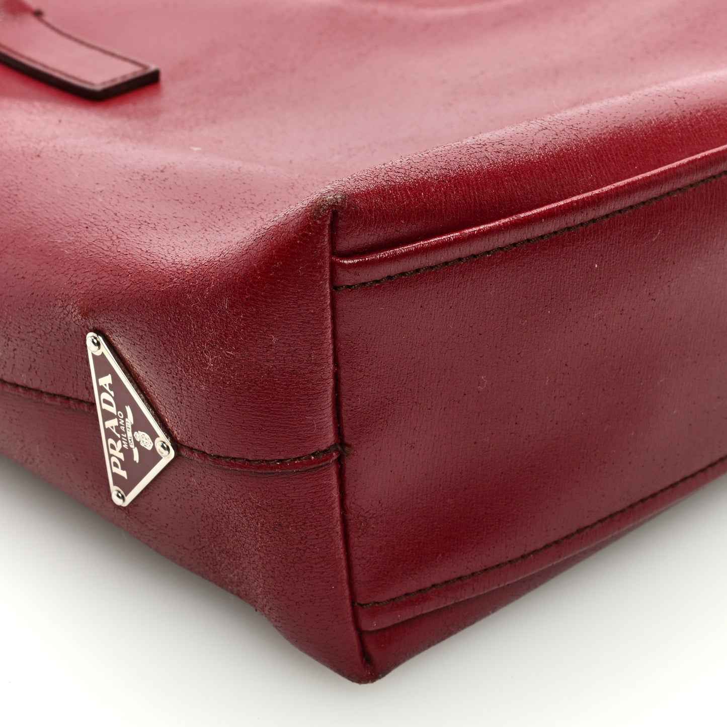 Calfskin Shopper Tote Red