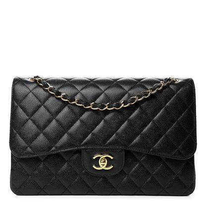 Chanel Caviar Quilted Jumbo Double Flap Black 1 of 5