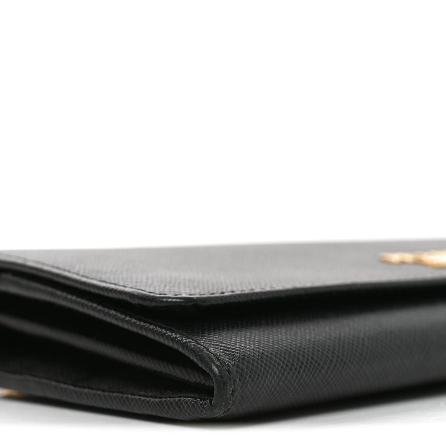 Saffiano Metal Oro Chain Wallet Black