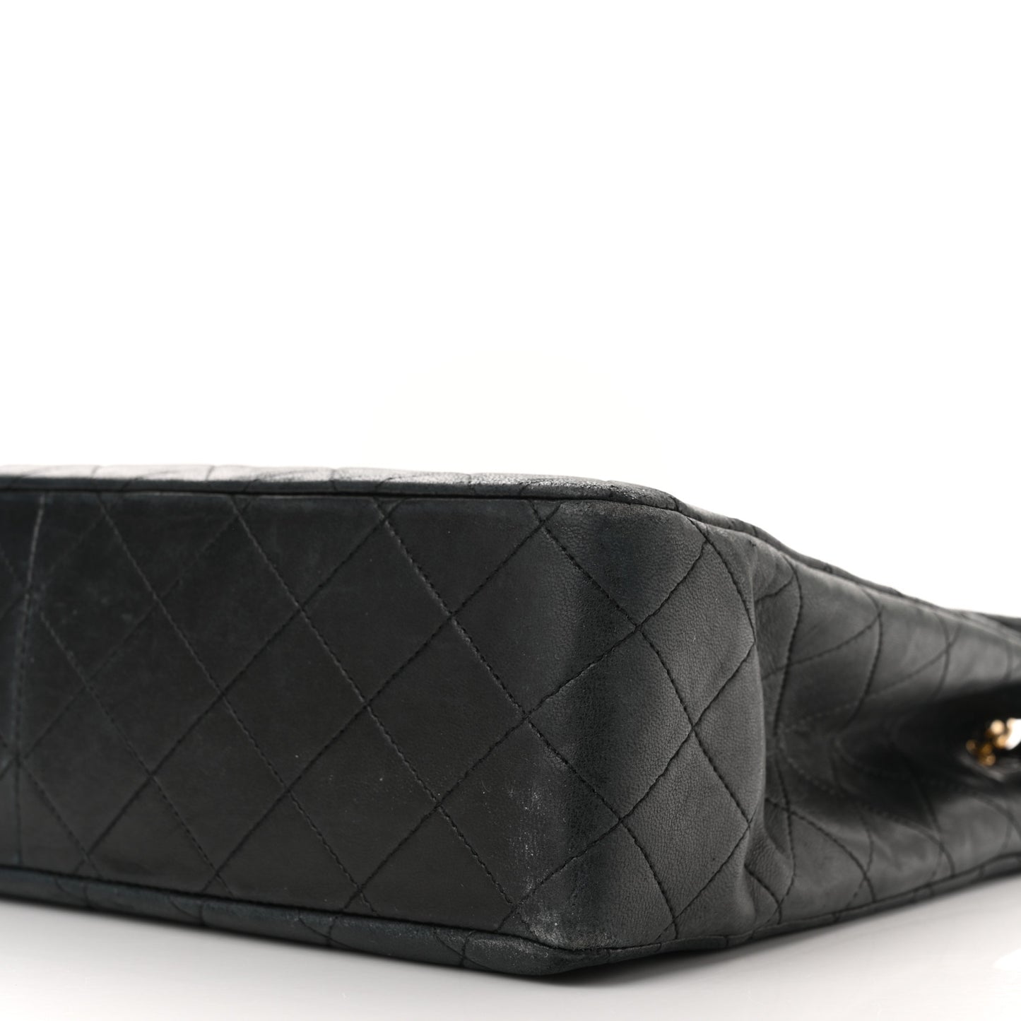 Lambskin Quilted Single Flap Black