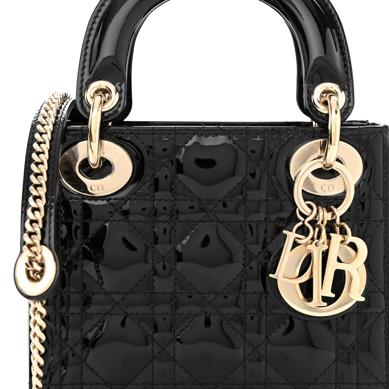 Christian Dior Patent Cannage Mini Lady Dior Black 8 of 10