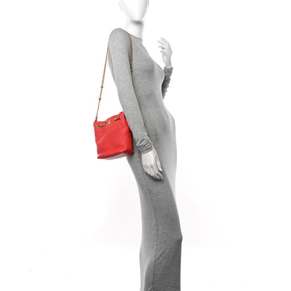 Chanel Lambskin Resin Quilted Small Pearl Samba Bucket Bag Red 2 of 11