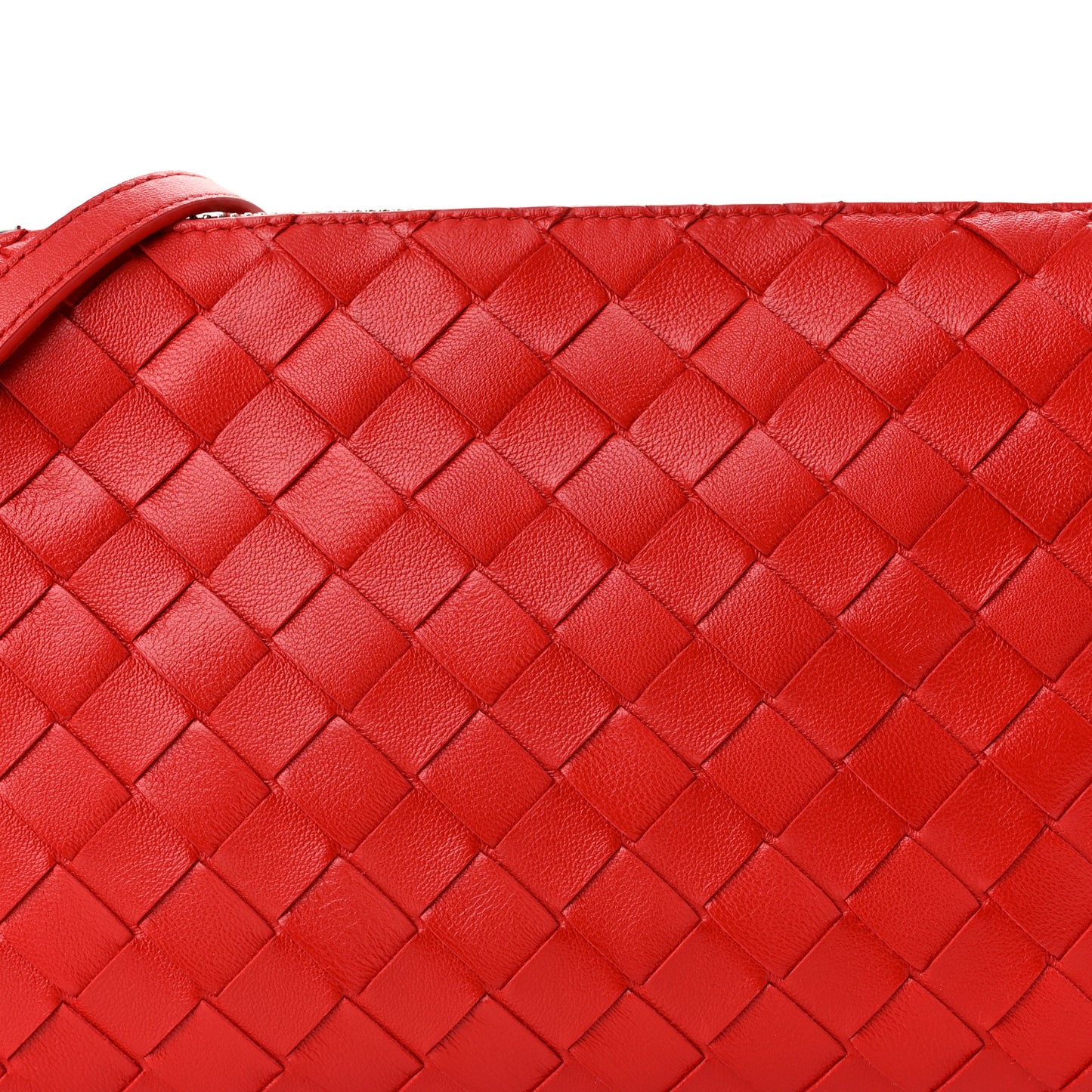 Nappa Intrecciato Crossbody Bright Red