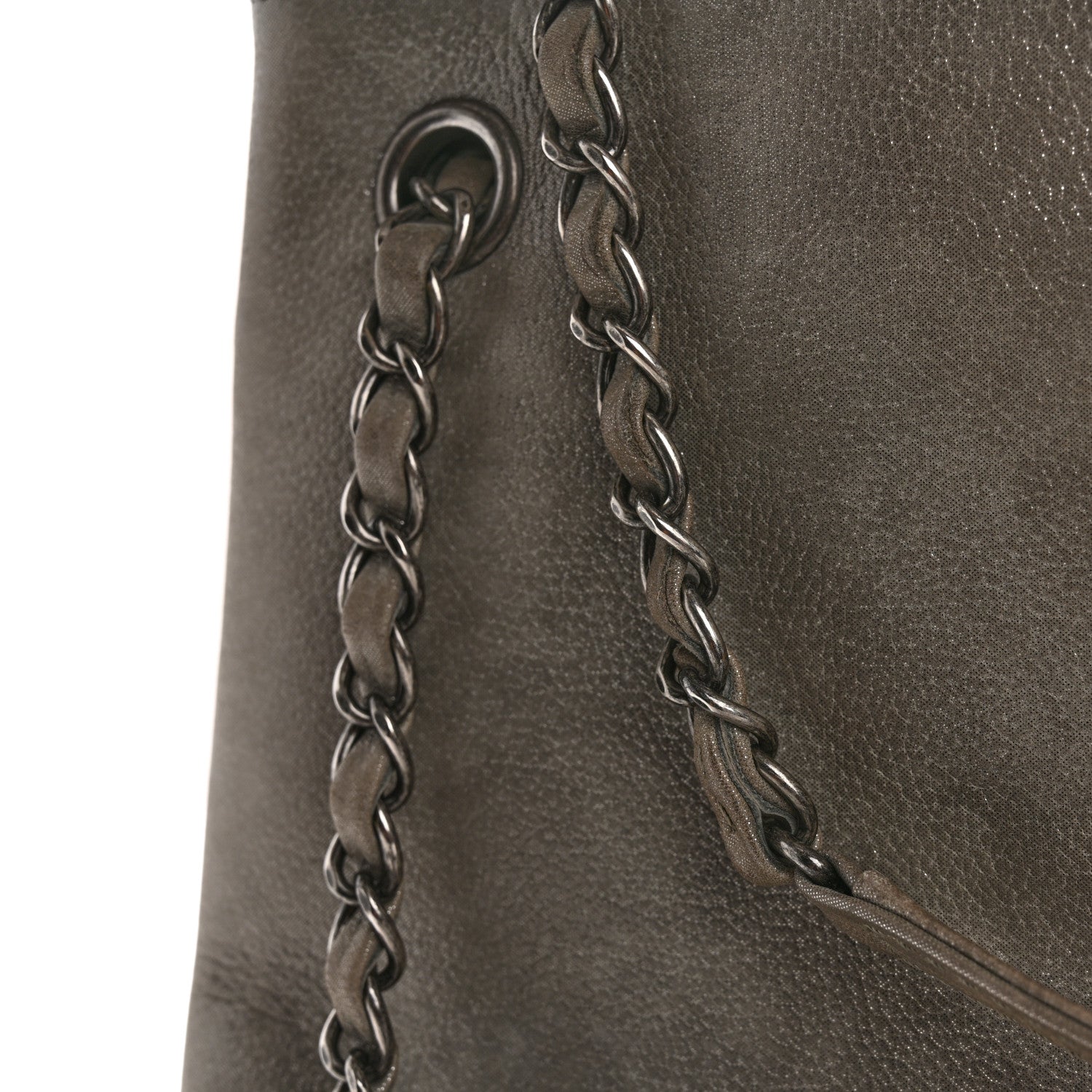 Chanel Iridescent Calfskin CC East West Shopping Tote Light Grey 15 of 17