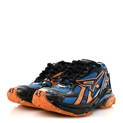 Balenciaga Mesh Rubber Bi-Color Mens Runner Sneakers 10 Blue Orange Black White 4 of 10