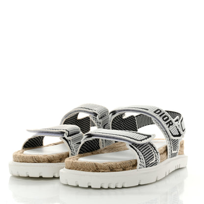 Christian Dior Technical Knit Jute Dioract 10mm Sandals 39.5 White Black 3 of 8