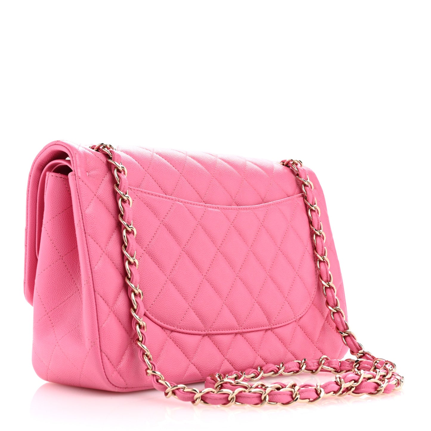 Caviar Quilted Jumbo Double Flap Pink