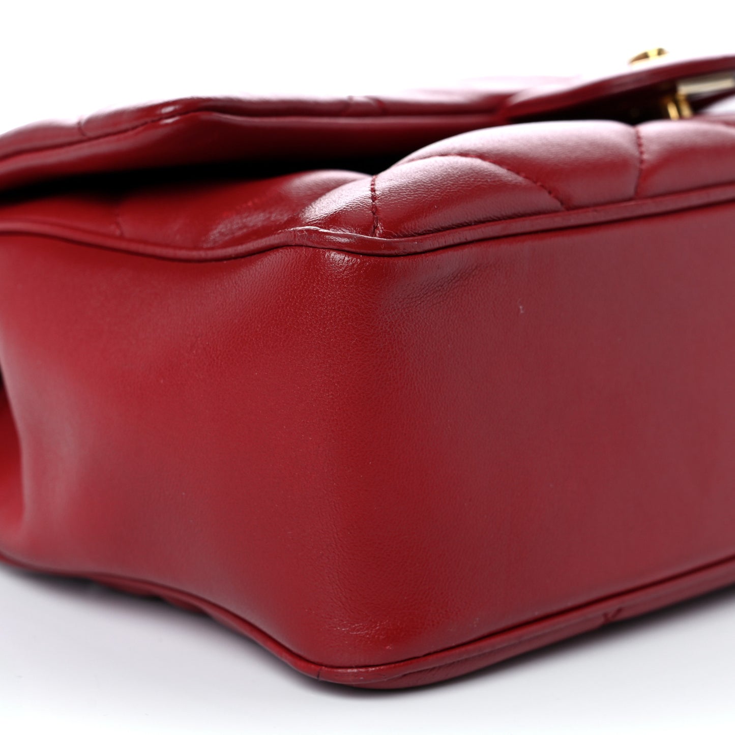 Lambskin Quilted Easy Carry Flap Red