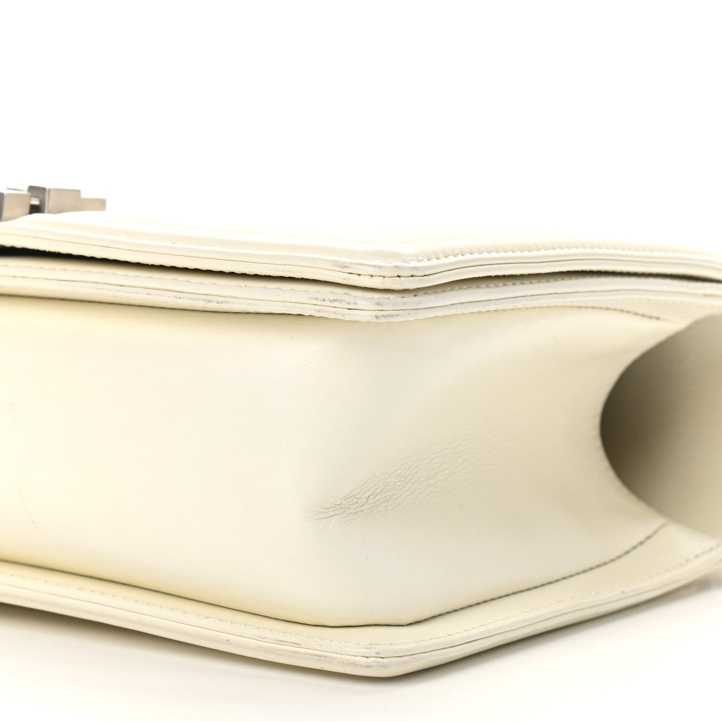 Calfskin Quilted Medium Boy Flap White