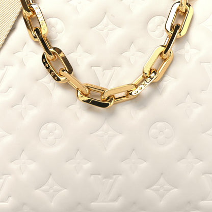 Louis Vuitton Lambskin Embossed Monogram Coussin PM Beige Cream 9 of 11