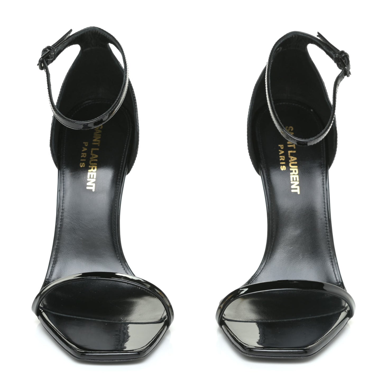 Patent Calfskin Opyum 110 Sandals 37 Black Gold