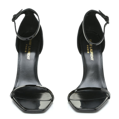 Saint Laurent Patent Calfskin Opyum 110 Sandals 37 Black Gold 3 of 14
