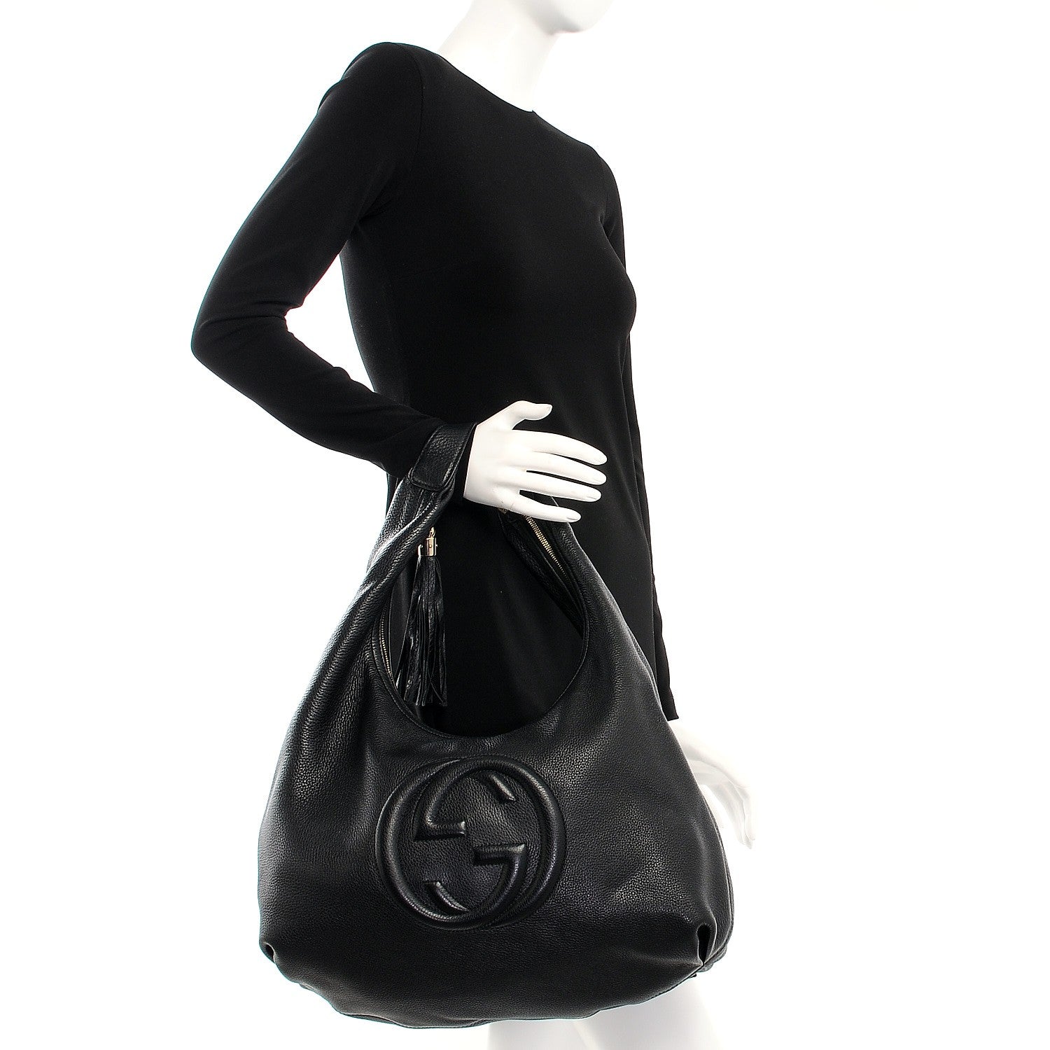 Gucci Pebbled Calfskin Large Soho Hobo Black 2 of 7