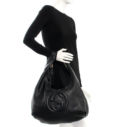 Gucci Pebbled Calfskin Large Soho Hobo Black 2 of 7