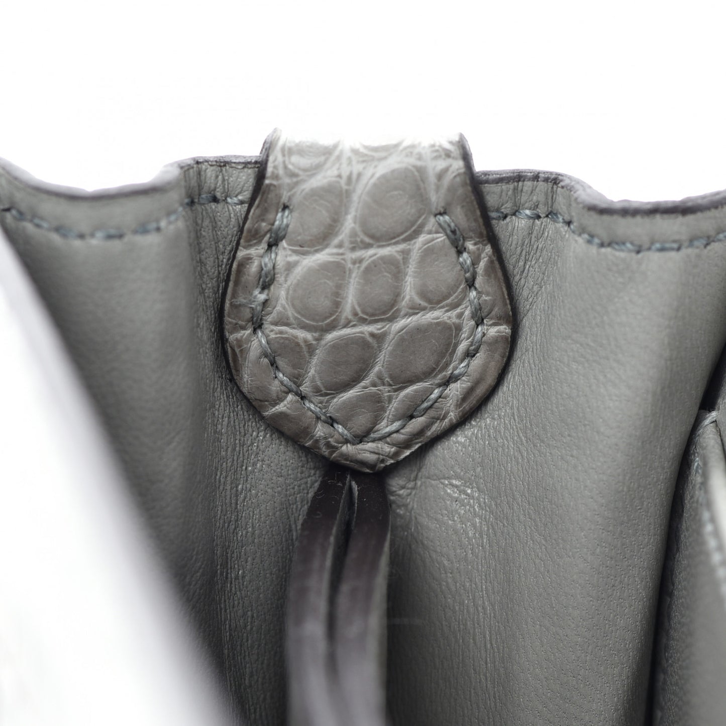 Matte Alligator Lizard Mini Sac Roulis Ombre Gris Perle