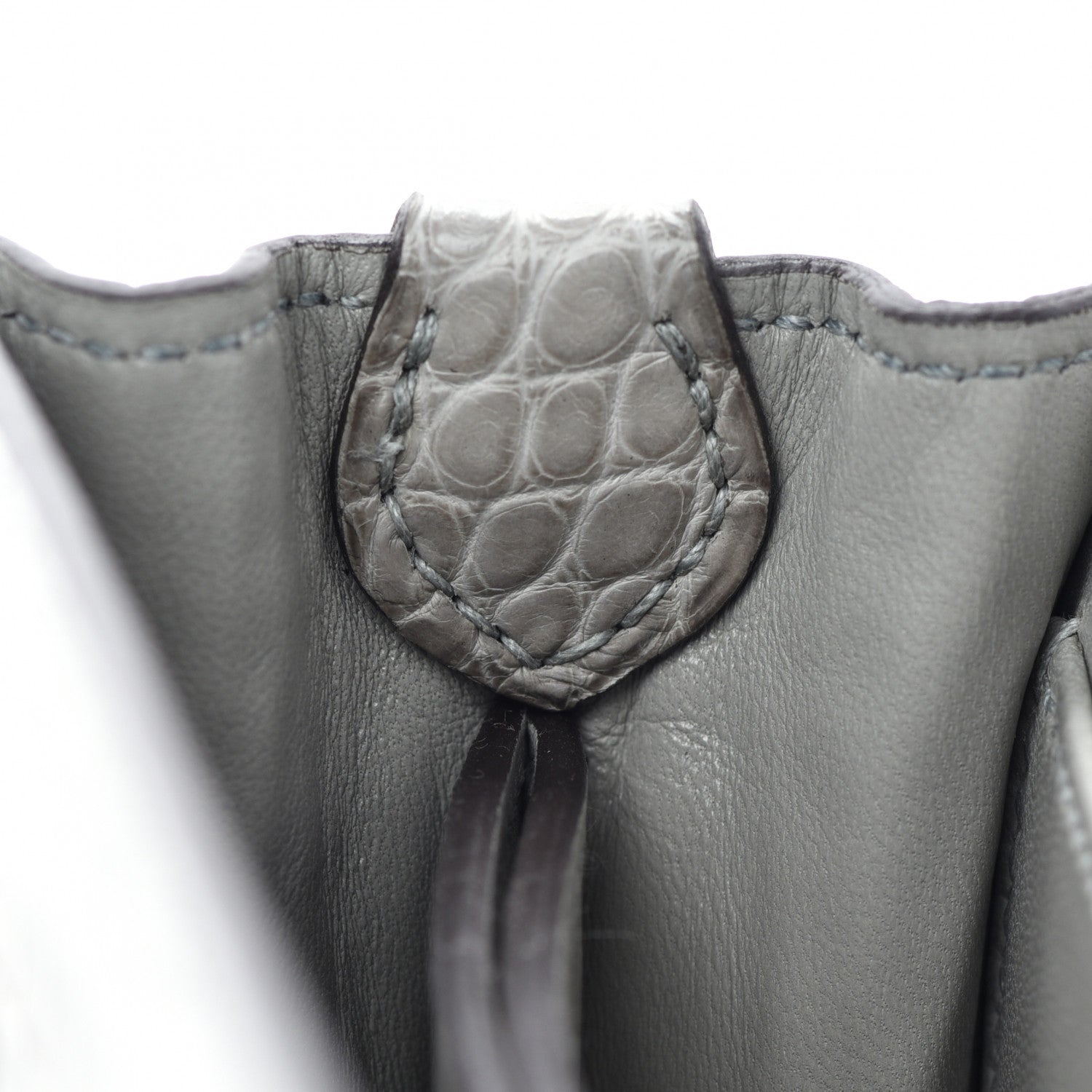 Hermes Matte Alligator Lizard Mini Sac Roulis Ombre Gris Perle 13 of 16