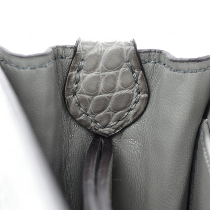 Hermes Matte Alligator Lizard Mini Sac Roulis Ombre Gris Perle 13 of 16