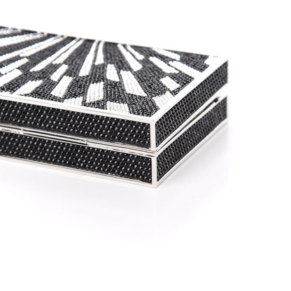 Judith Leiber Crystal Minaudiere Clutch Black Silver 8 of 10