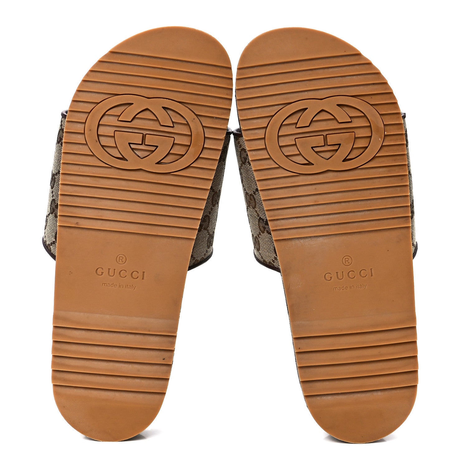 Gucci Canvas GG Monogram Mens Slide Sandals 10 Beige 5 of 9